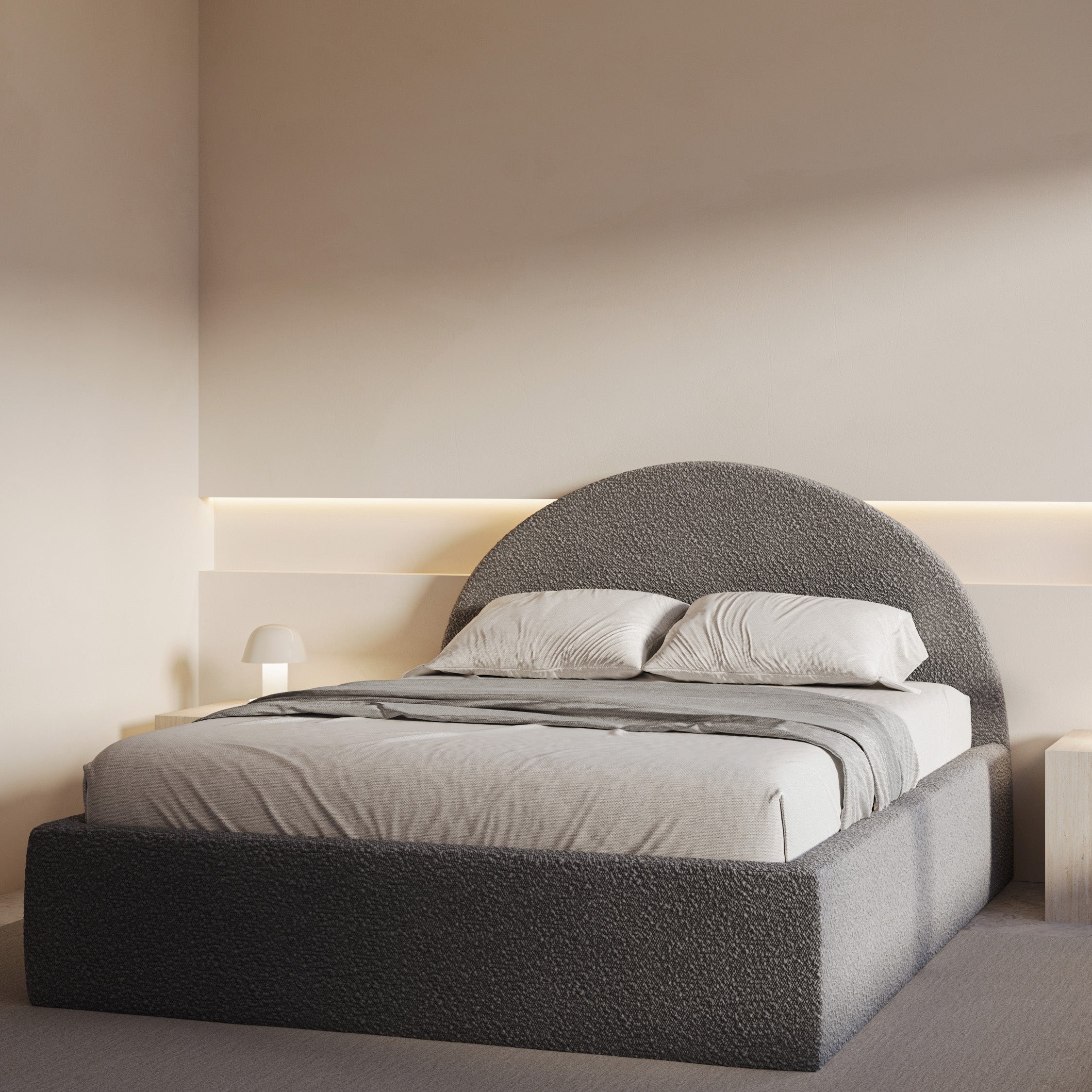 Marshmallow Bed in Earl Grey