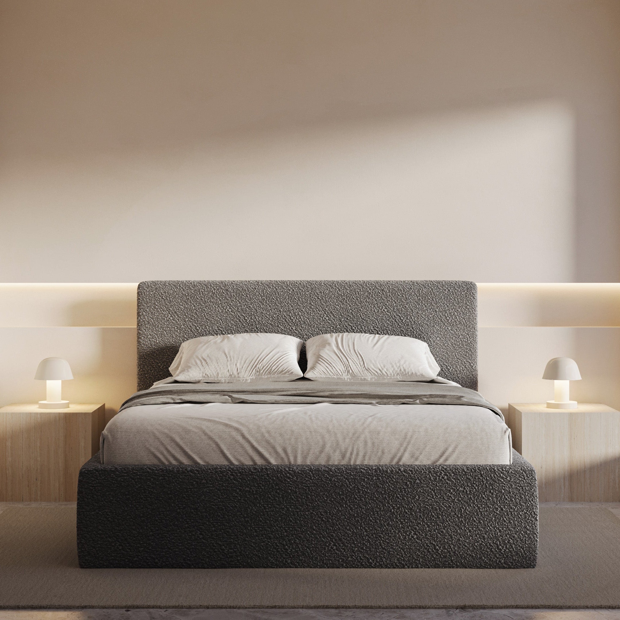 Marshmallow Bed in Earl Grey