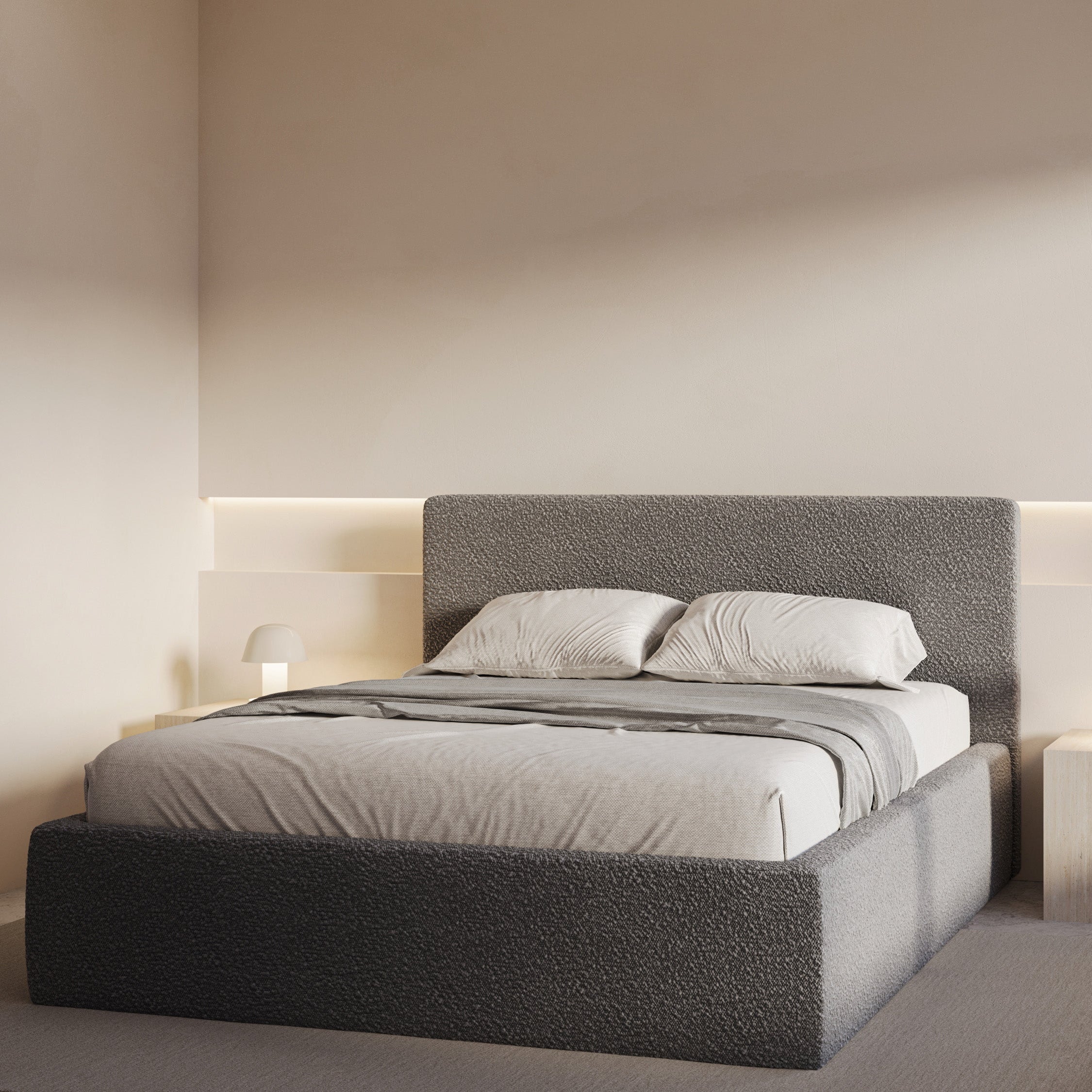Marshmallow Bed in Earl Grey