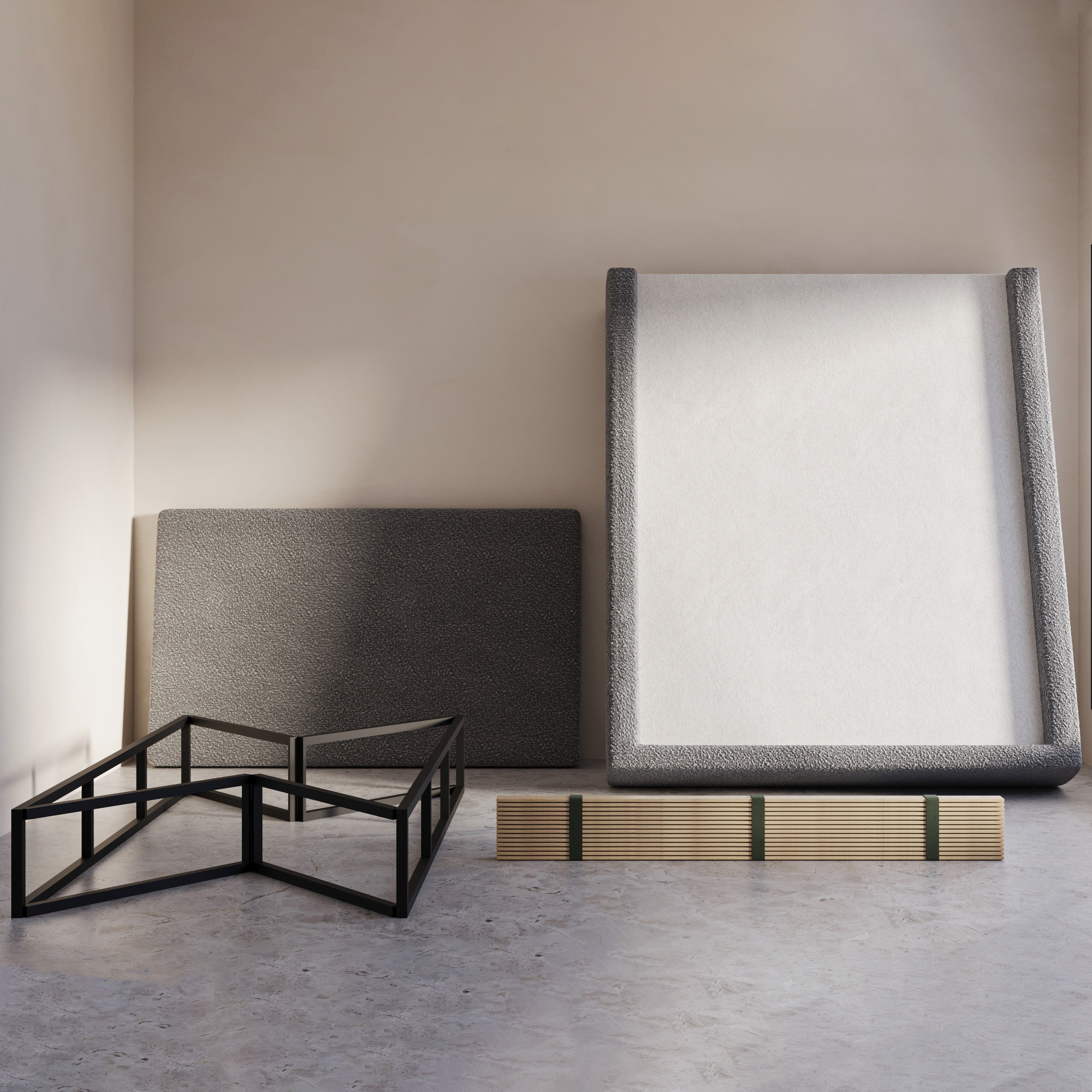 Marshmallow Bed in Earl Grey