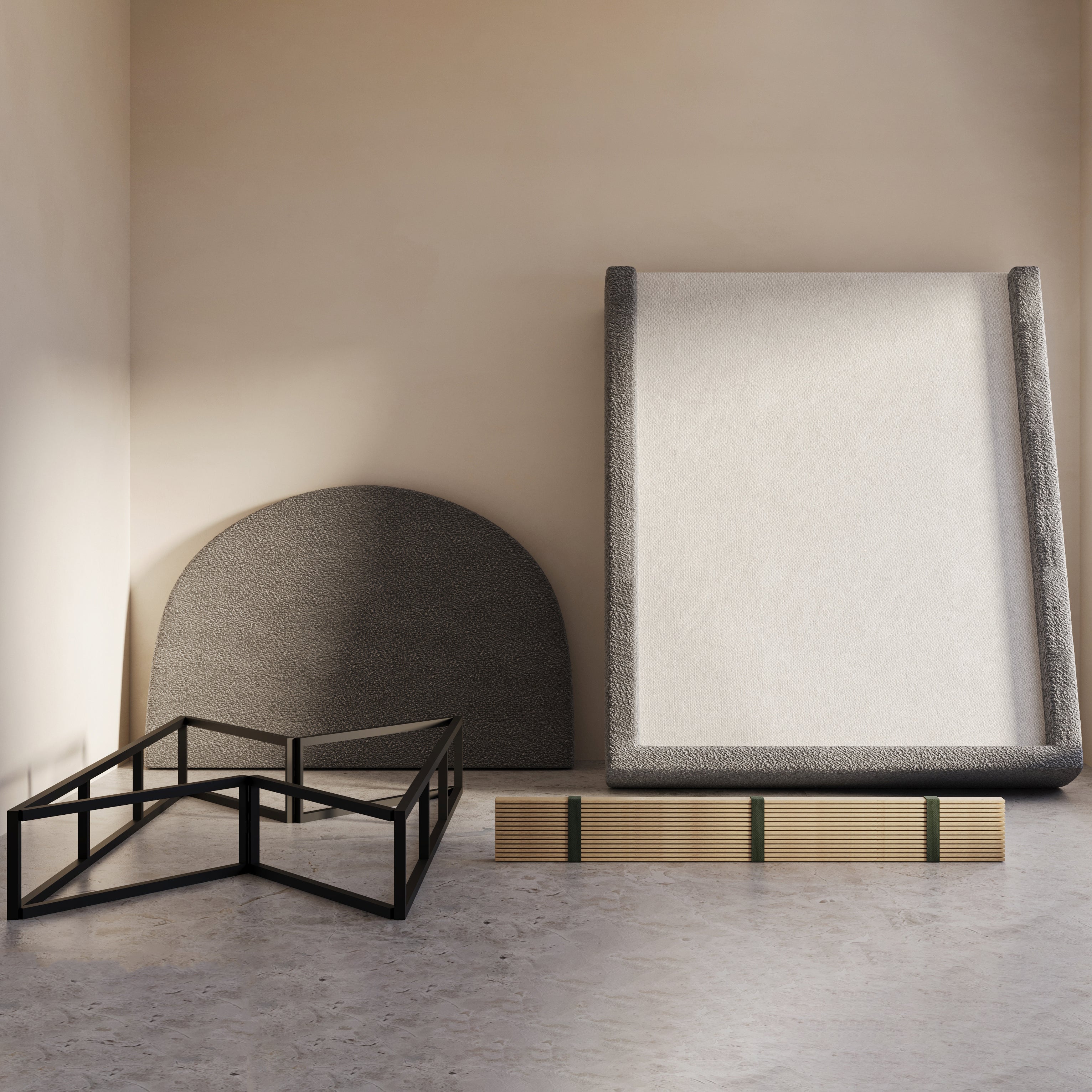 Marshmallow Bed in Earl Grey