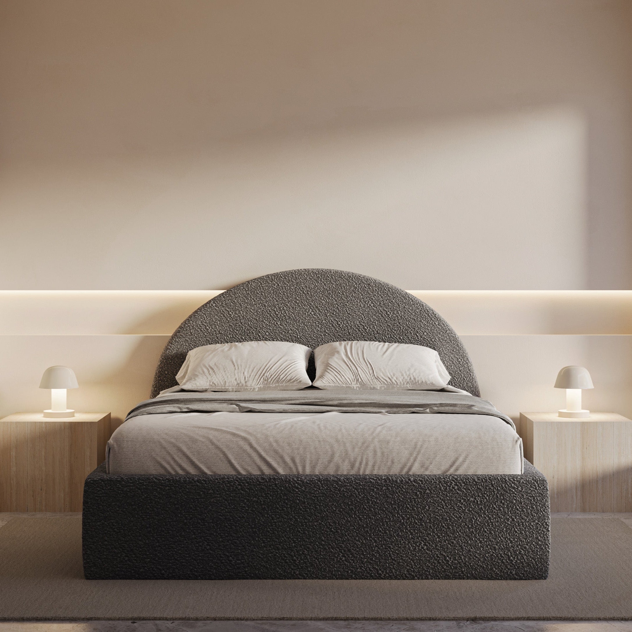 Marshmallow Bed in Earl Grey